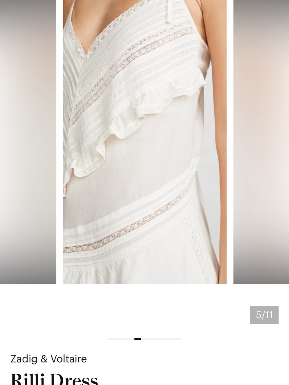 Zadig & Voltaire White Lace-Trim Midi Dress - Picture 4 of 8